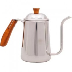 Bule Bico Fino Inox Cabo Madeira